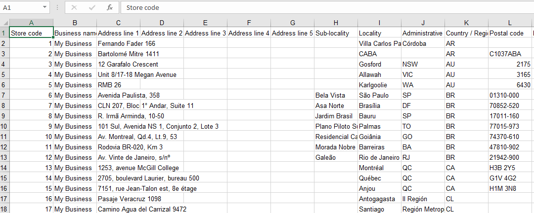 google business excel file
